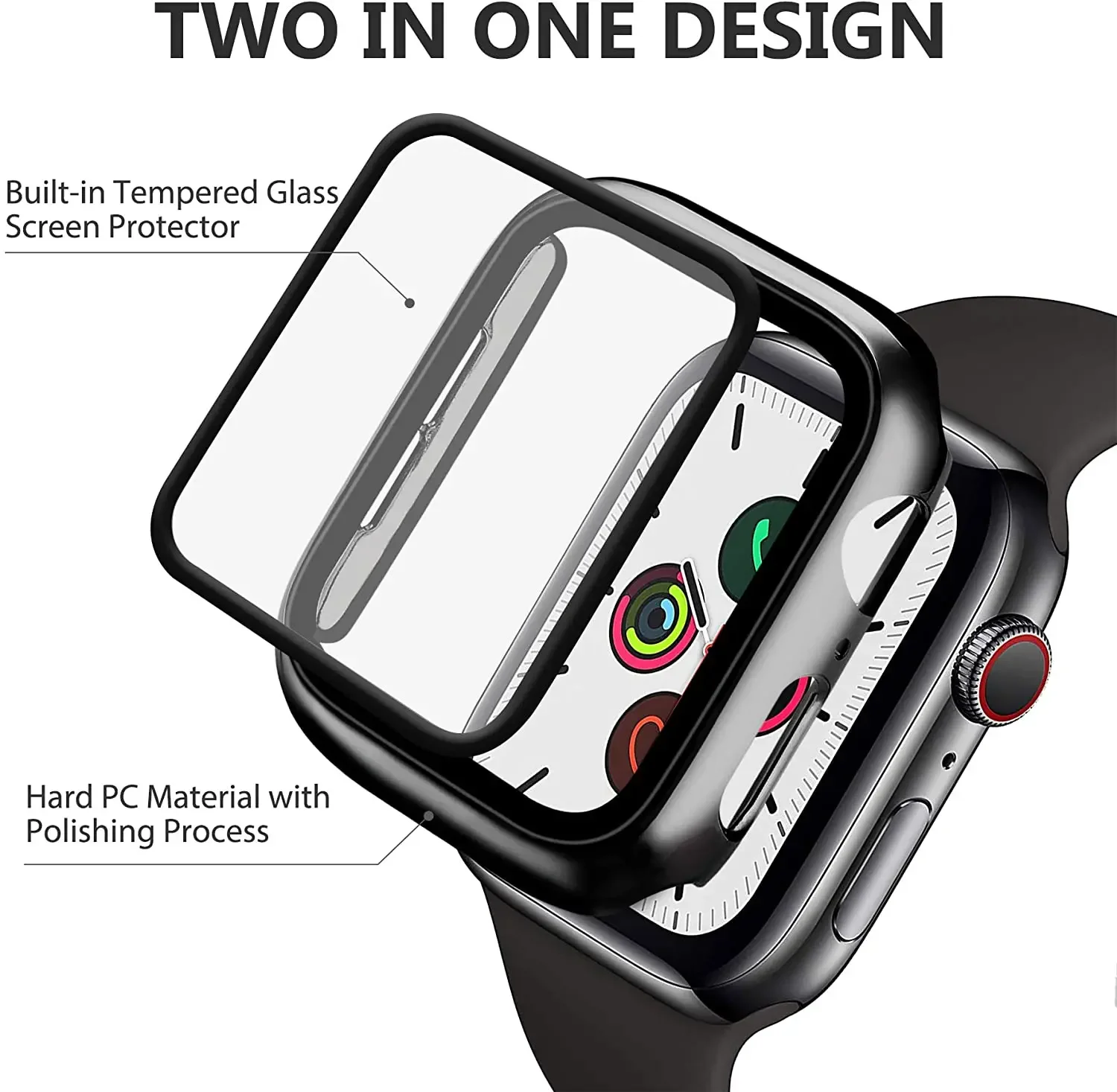 Tempered Glass+cover For Apple - Smartwatch Icon review and price